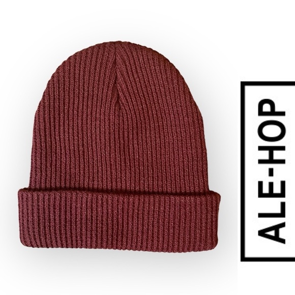 NWOT Ale-Hop Burgundy Knit Beanie, One Size, MSRP $12 - Picture 2 of 5